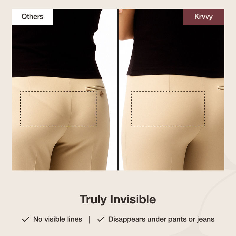 Krvvy Women's All Day Control Shapewear | Seamless, Targeted Compression & Cotton Crotch - M