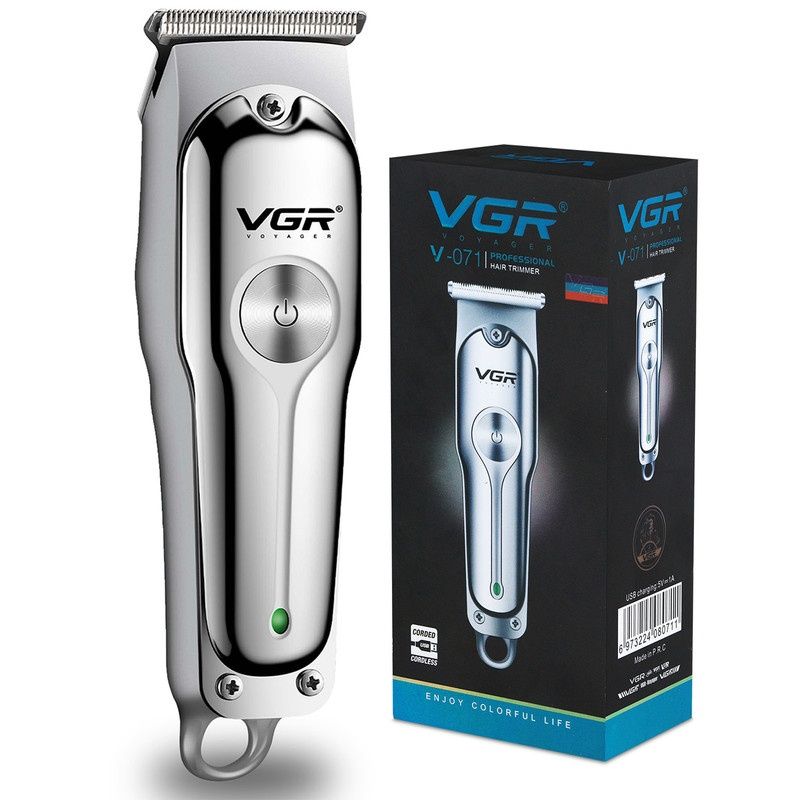 VGR V-071 Professional Beard & Mustache Hair Trimmer for Men With 120 Min Runtime | Silver