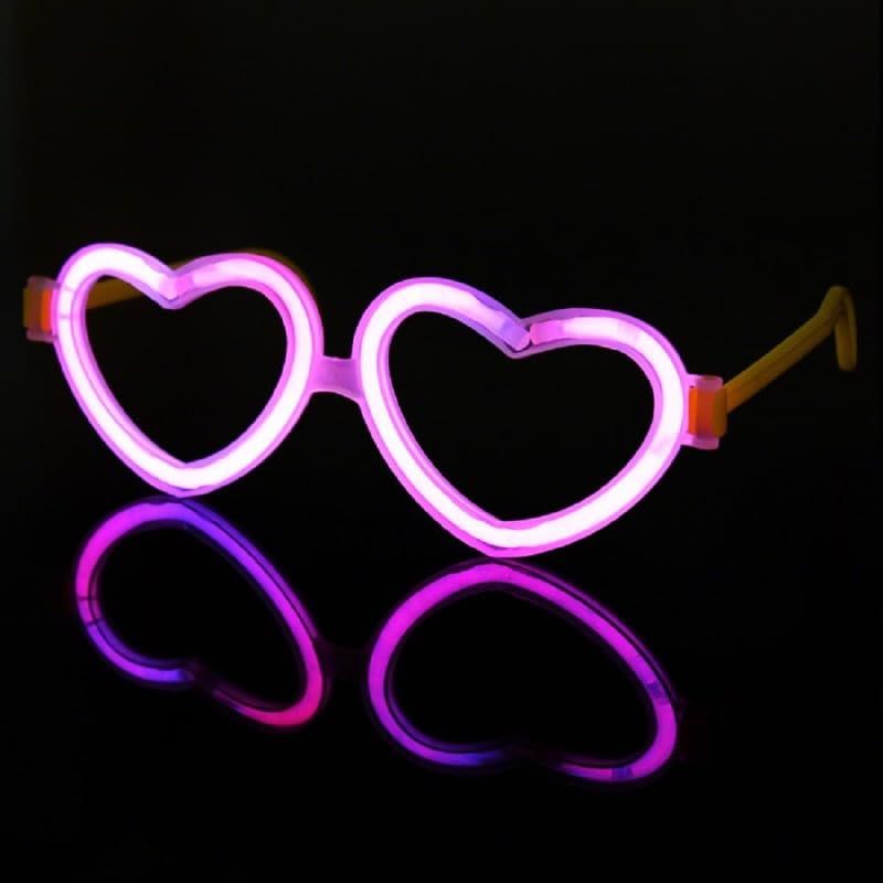Se7en Glow In The Dark Heart Shape Eye Glasses For Party (Colour May Vary)