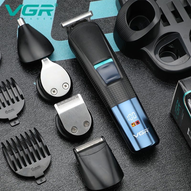 VGR V-108 Professional 10 in 1 Grooming Kit Trimmer 120 Min Runtime 7 Length Settings | Black Blue
