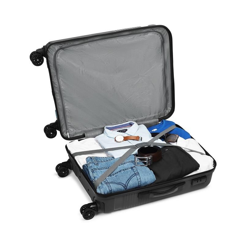 Safari Textured ABS and Polycarbonate Telescopic Trolley Bag | Black - M