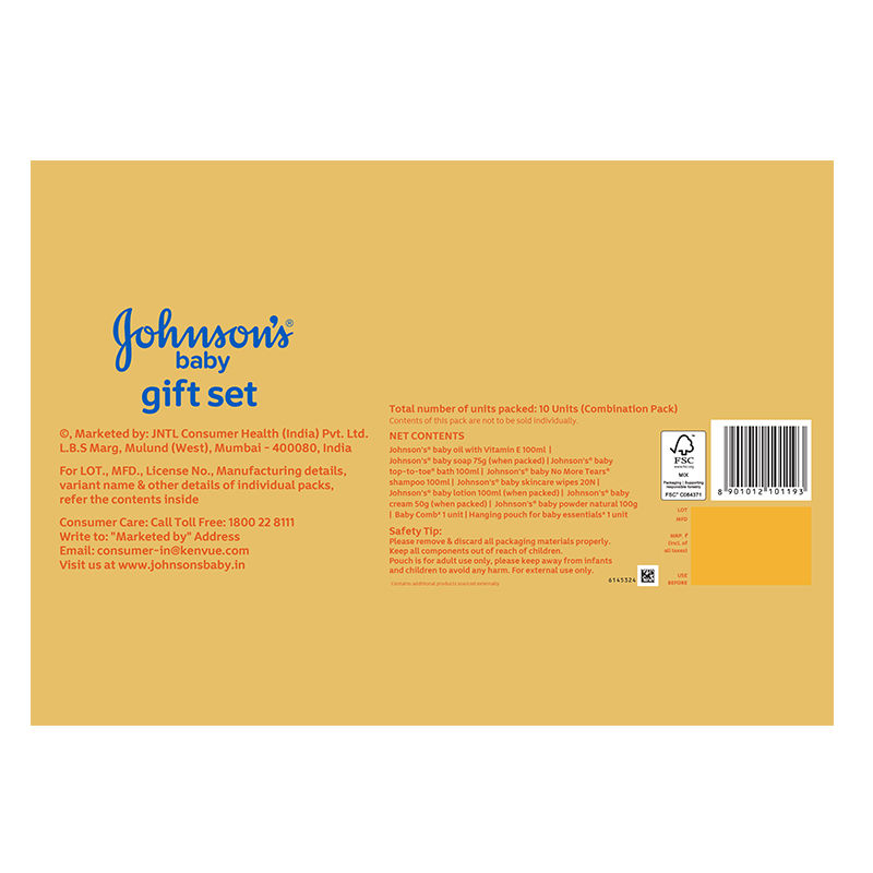 Johnson's Baby Gift Set 10 Products Care For Kids | Multicolour | 1 month - 2 years