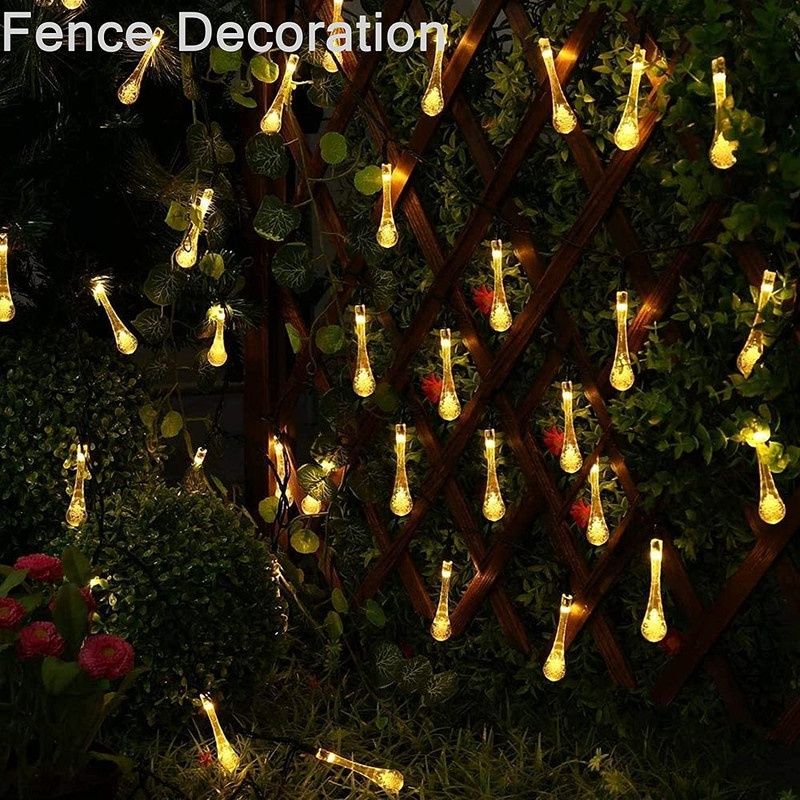 Desidiya Led Water Drop String Light - Warm White Delicate Raindrop Design For A Soothing Glow