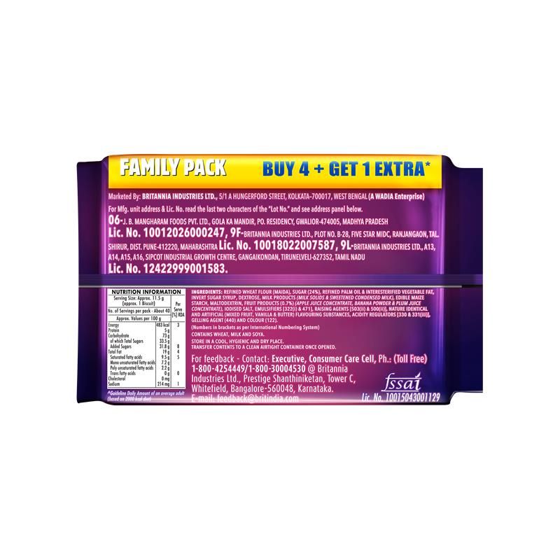 Britannia Treat Jimjam Naughty Jam Cream Biscuits | Trans Fat-free