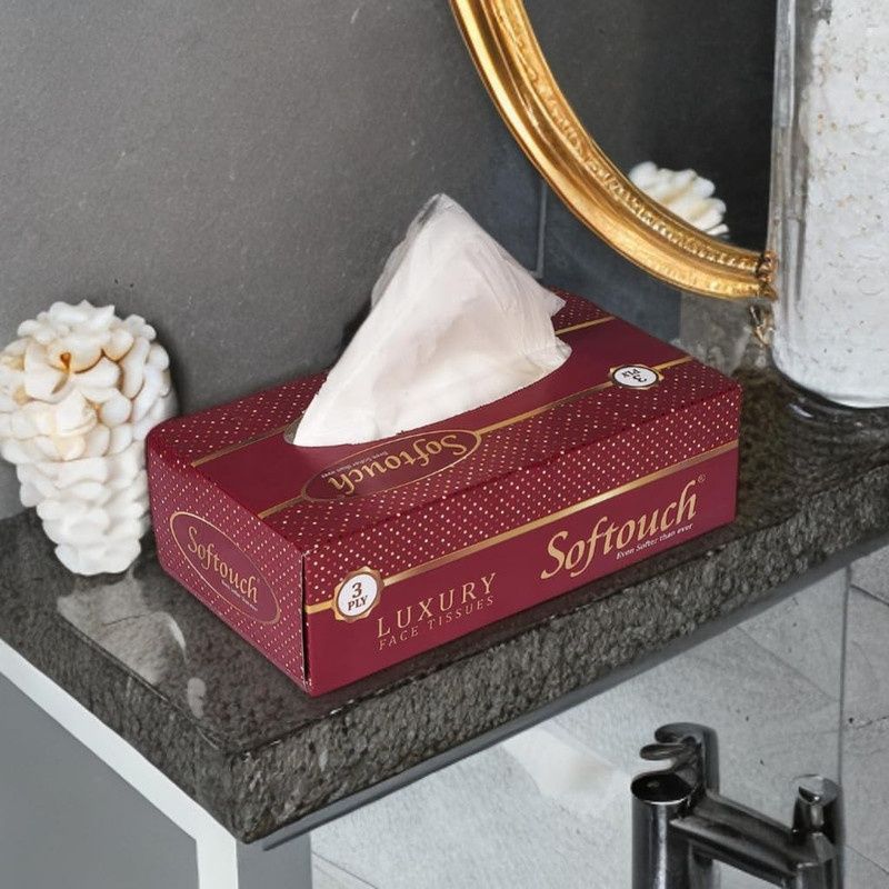 Softouch 3 Ply Face Tissue Box 80 Pulls