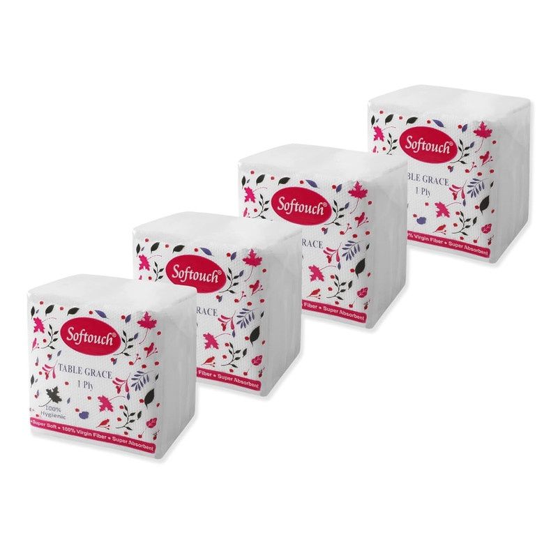 Softouch Tissue Paper Napkins 100 Pcs. Each- Set Of 4