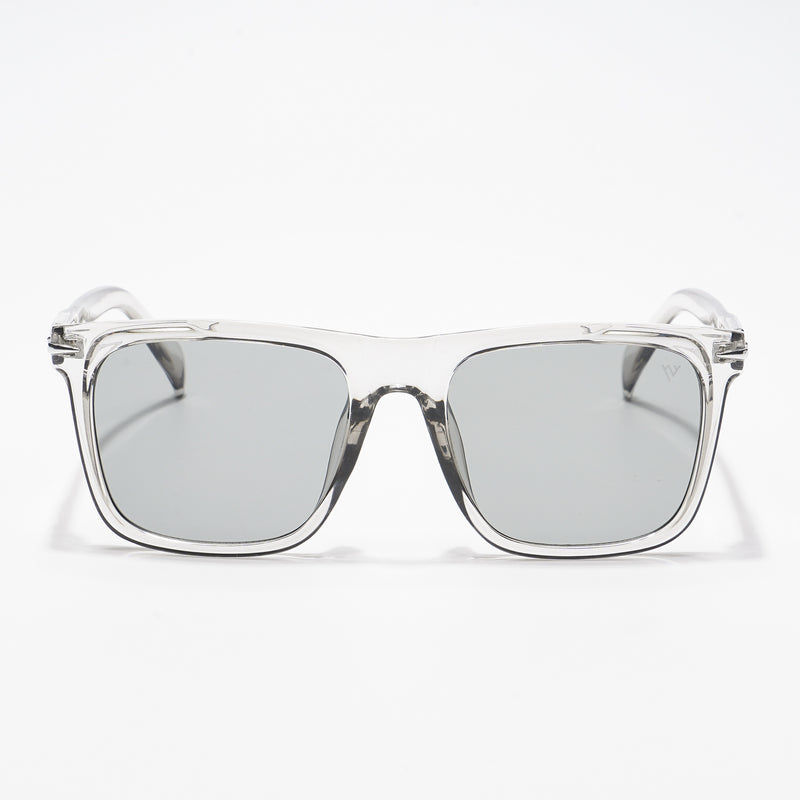 Voyage Unisex Plastic Wayfarer Sunglasses | Transparent Grey - One Size