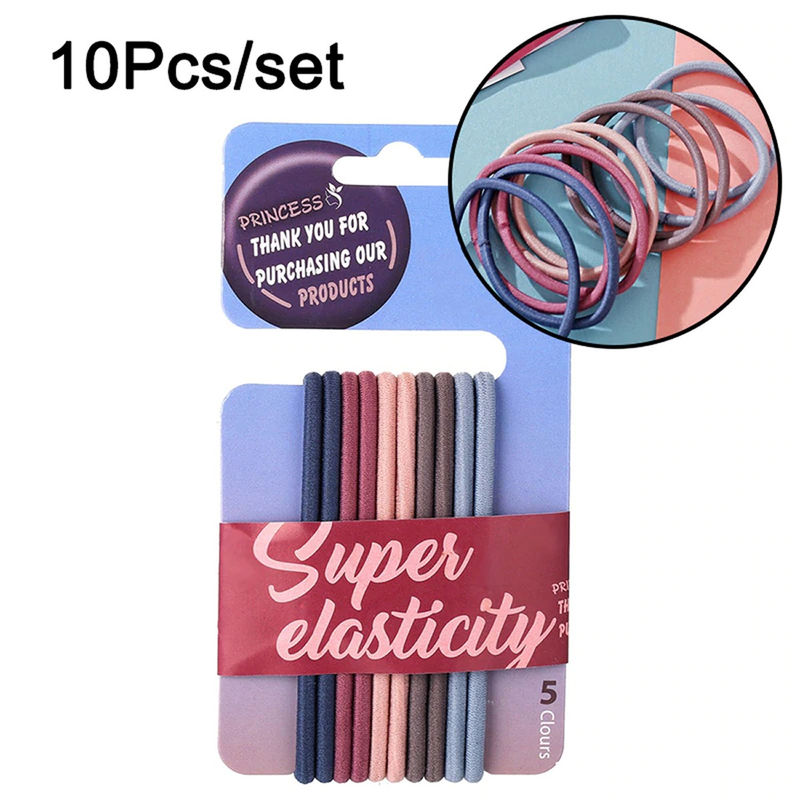 Jewels Galaxy Pack Of 10 Super Elastic Hair Ties