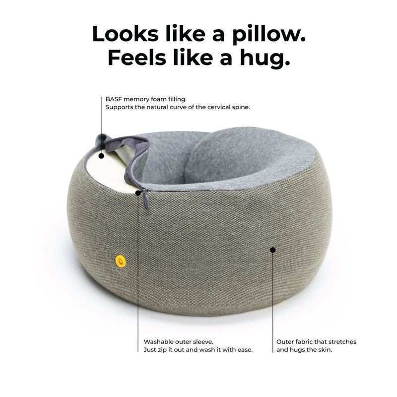 Mokobara Unisex Solid Cotton Neck Pillow | Cloud Forest - One Size