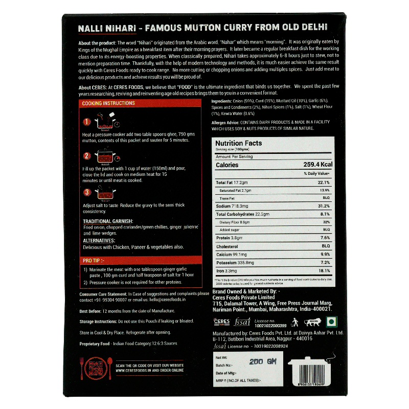 Ceres Foods Nalli Nihari Instant Liquid Masala