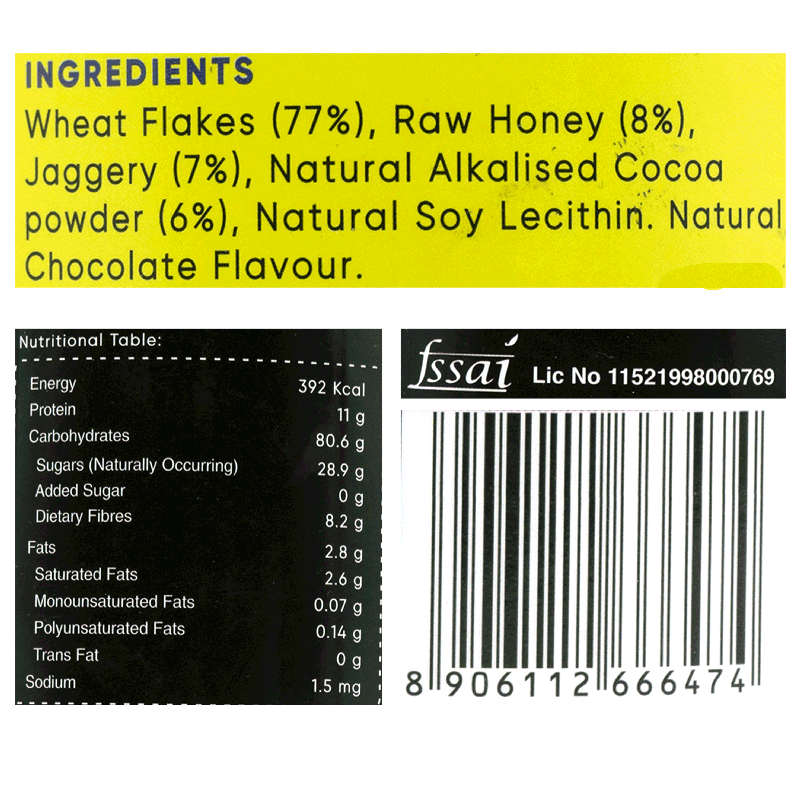 True Elements Chcocolate Wheat Flakes 