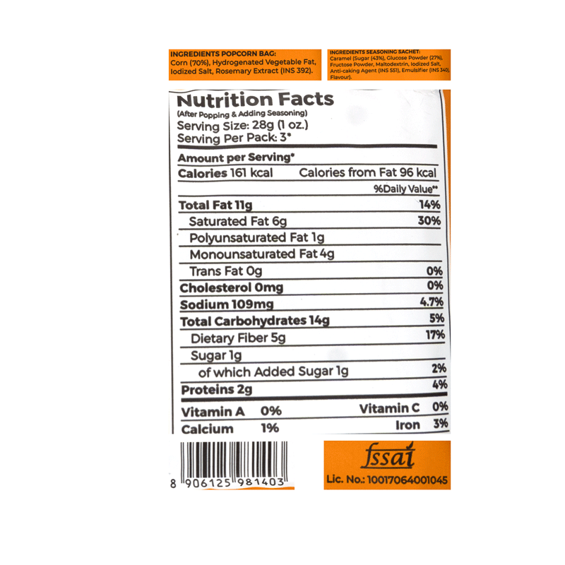 4700BC Microwave Popcorn Caramel Bag
