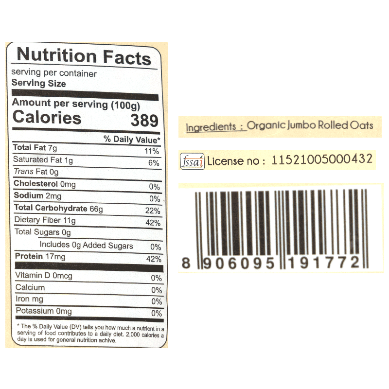 Praakritik Organic Jumbo Rolled Oats