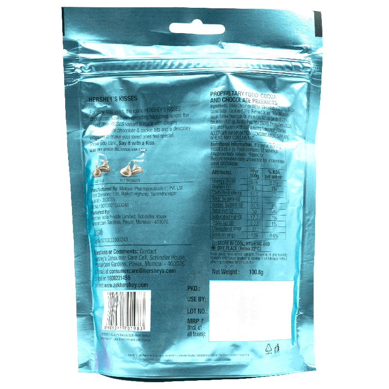 Hershey's Cookies N Creme Chocolate Share Bag 100 g Combo