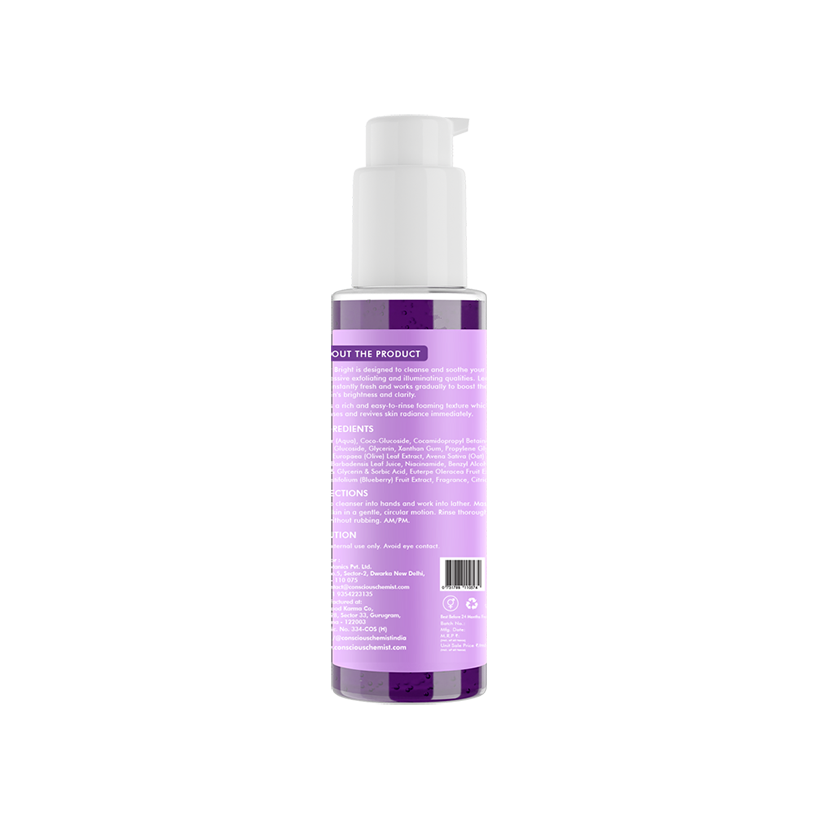 Conscious Chemist Pore Refining Brightening Face Wash With Niacinamide, Blueberry Extracts