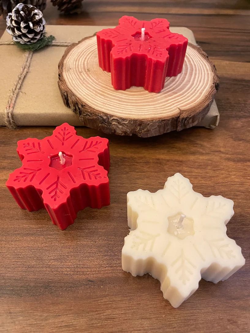 Hola Candles Snowflake Candle Assorted Colours - Jasmin| Rakhi Gift for Brother & Sister