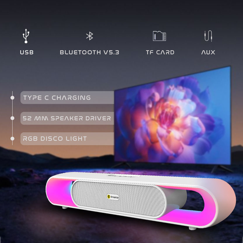 SnapUp Boom X Pro Sound Bar - Just White