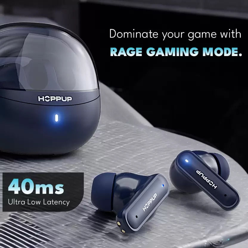 Hoppup Airdoze F50 Earbuds With 40H Playtime, 40Ms Low Latency, Ai Enc (Navy Blue, True Wireless)