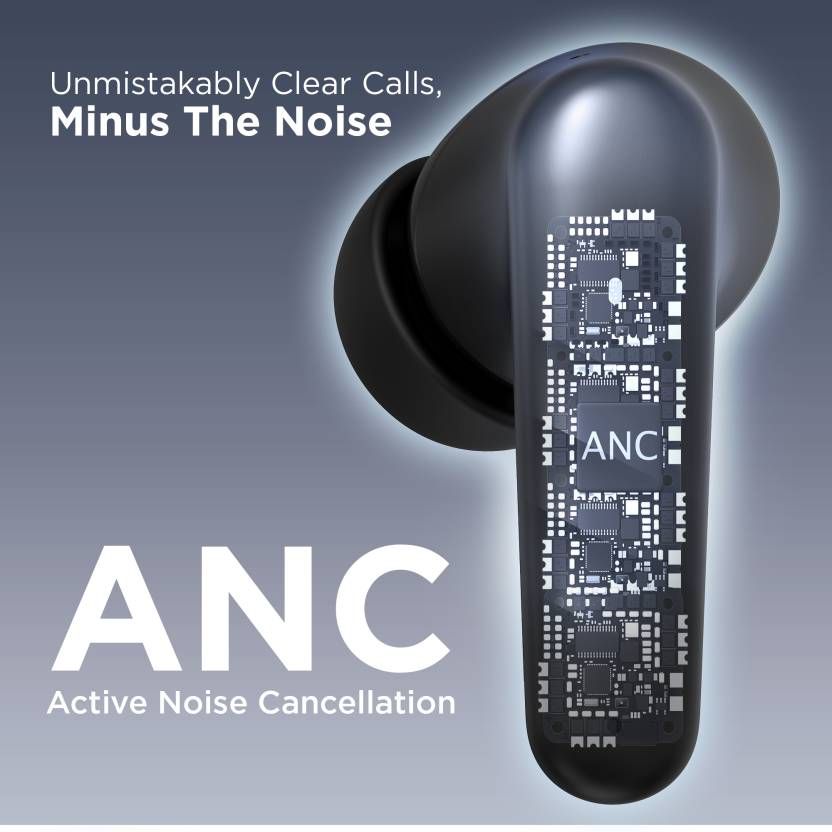Aroma Nb138 Ascrow - 70 Hours Playback|Tws|Fast Charing |Anc With 32Db Noise Cancellation|Black