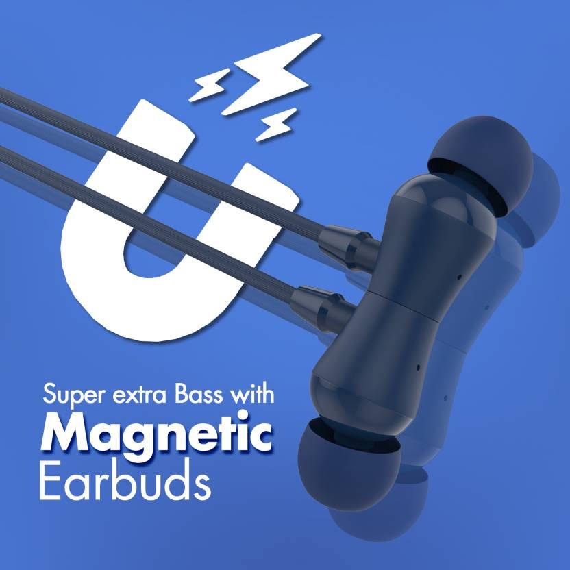 Aroma Nb119 Core - 60 Hours Playback | Wireless Bluetooth Neckband | Fast Charging | Blue