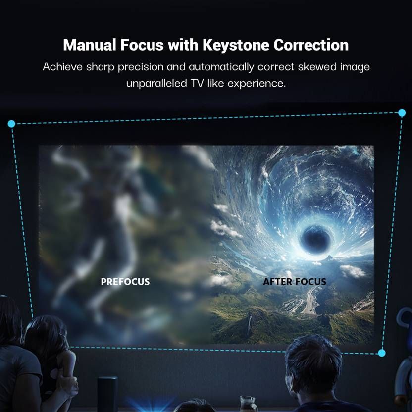 Lifelong LightBeam Smart Projector (2500 lm /1 Speaker) Portable Android 720p HD Native with 4K, 120-inch Display