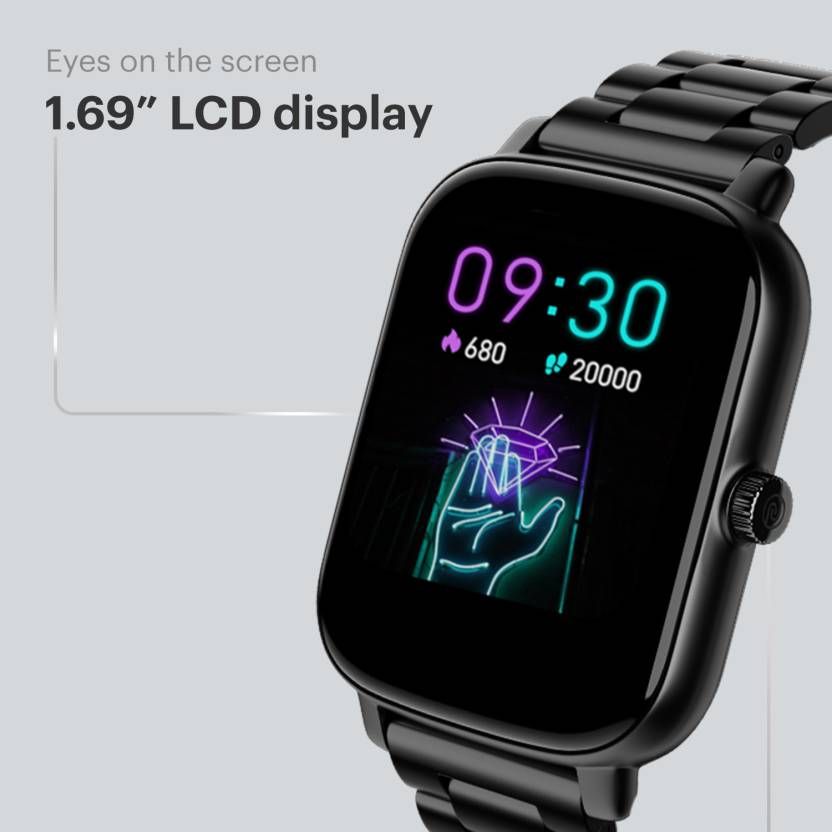 Noise Colorfit Icon Buzz Smartwatch | 1.69â€ LCD  Display | Ultra Thin Bezel - Elite Black