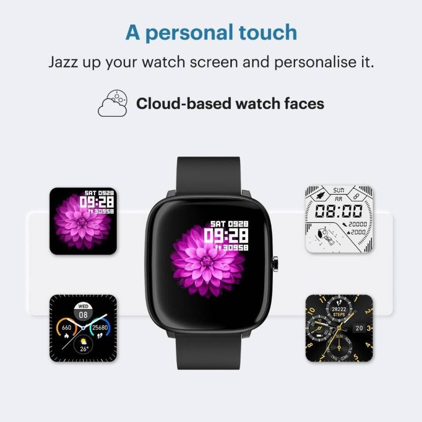 Noise Colorfit Qube Oxy Smartwatch | 1.4" Display | Multi-Sports Modes - Charcoal Black