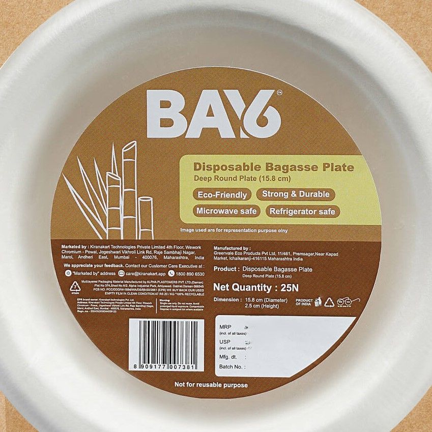 BAY6 Round Disposable Deep Plate - 6 Inch - Pack Of 25