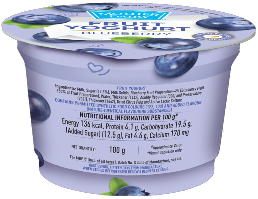 Mother Dairy Yogurt- Blueberry 100 g Combo