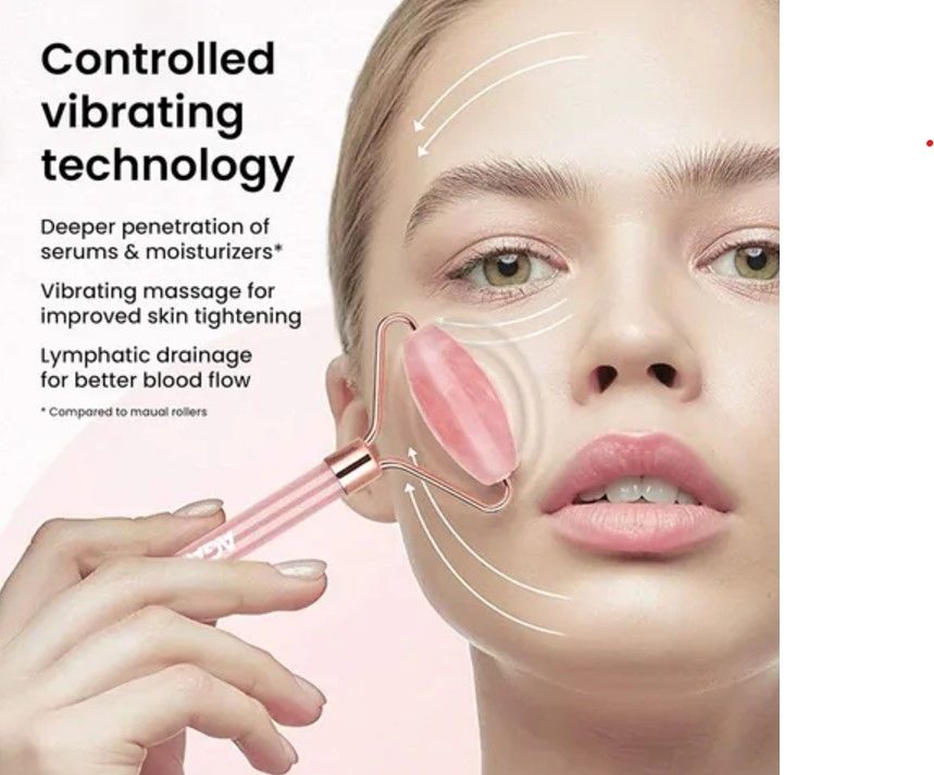 Agaro 3-In-1 Electric Rose Quartz Face Roller Kit