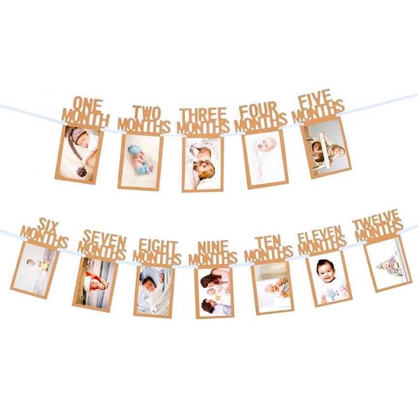 Let's Vybe 12 Months Baby Photo Banner