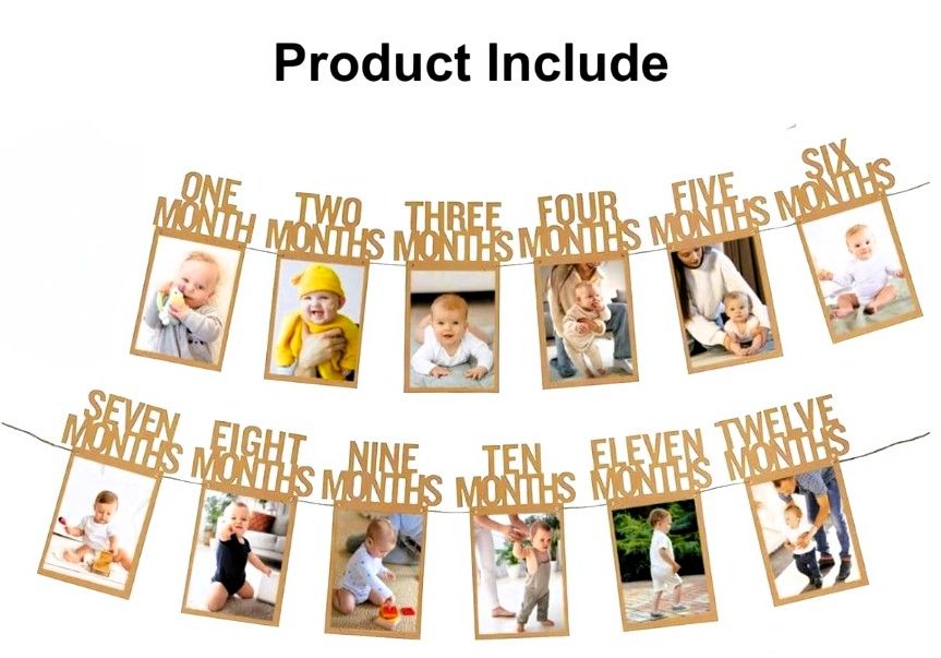 Let's Vybe 12 Months Baby Photo Banner