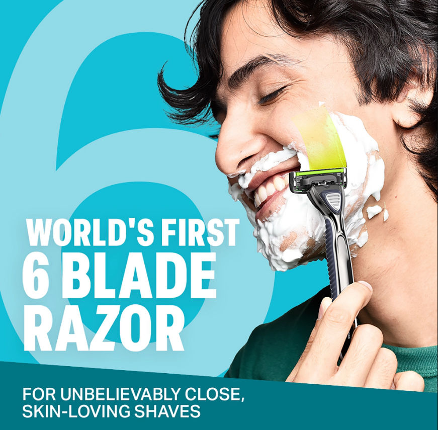 Bombay Shaving Company Sensiflo 6 Razor For Men With Aloe And Vit E Strip, 6-Blade Sensitive Razor