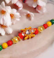 Mauli Pattern House Of Festivals Mauli Rakhi with Multicolor Moti - Vibrant and ...