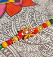 Mauli Pattern House Of Festivals Mauli Rakhi with Multicolor Moti - Vibrant and ...