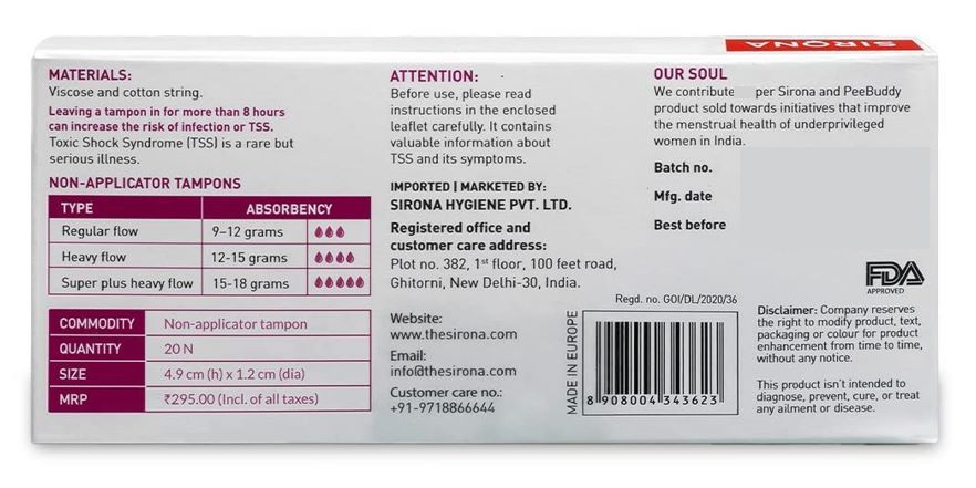 Sirona Premium Tampons - Regular Flow