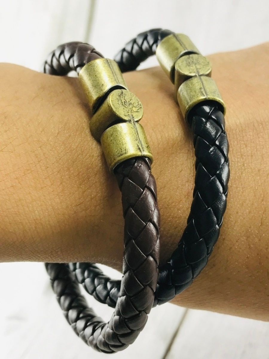 Gullak Leather Braided Band With Magnetic Lock | Pack Of 2