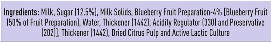 Mother Dairy Yogurt- Blueberry 100 g Combo