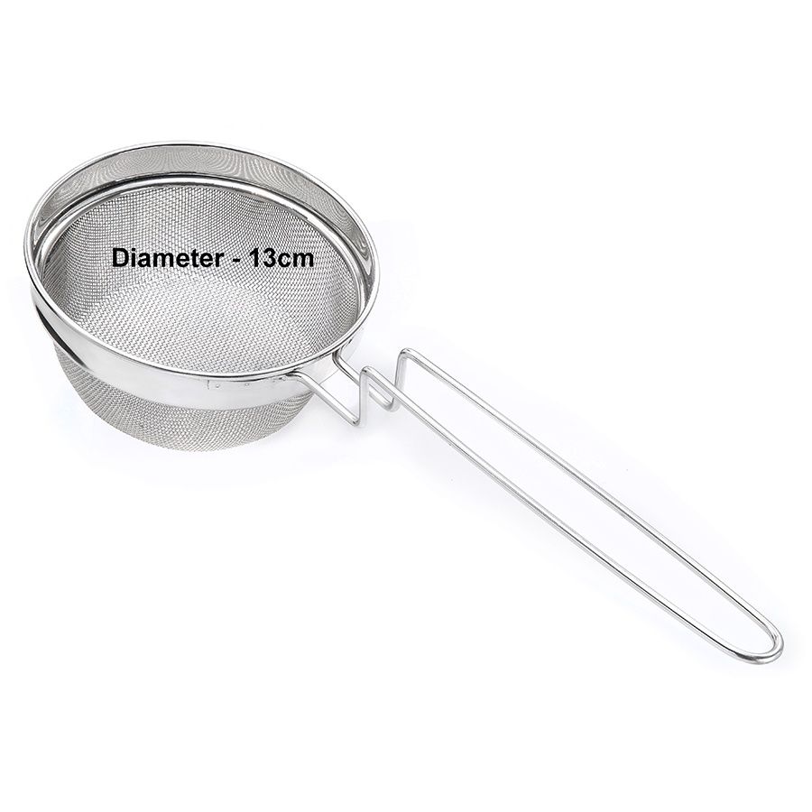 Petals SS Long Handle Deep Fryer Juice Soup Vegetable Strainer Drainer | 13 Cm - 5 inch