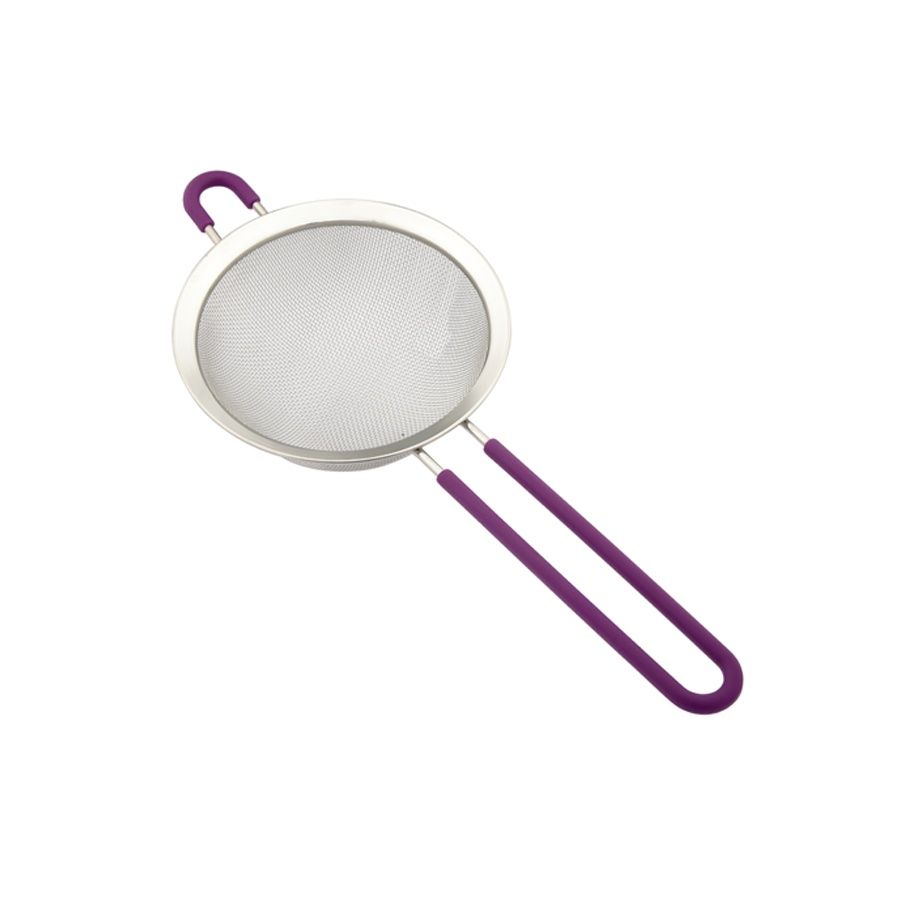 Petals SS Juice Soup Rice Vegetable Strainer Drainer with Silicone Handle | 14 Cm - 5.5 inch