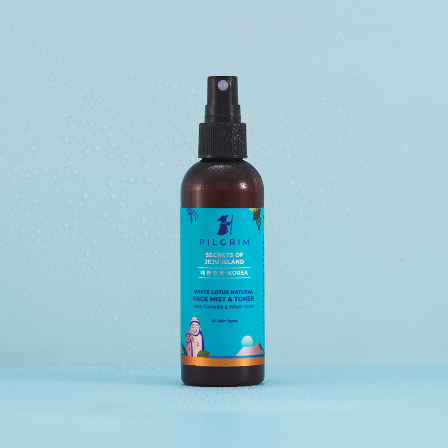 Pilgrim White Lotus Refreshing Face Mist & Toner For Glowing Skin & Reducing Open Pores