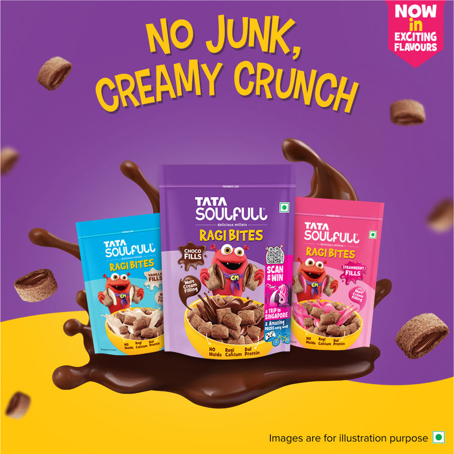 TataÂ SoulfullÂ Ragi Bites Choco Fills, No Maida, More Cream Filling, Kids Cereal 500 gms Combo