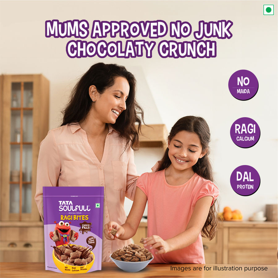 TataÂ SoulfullÂ Ragi Bites Choco Fills, No Maida, More Cream Filling, Kids Cereal 500 gms Combo