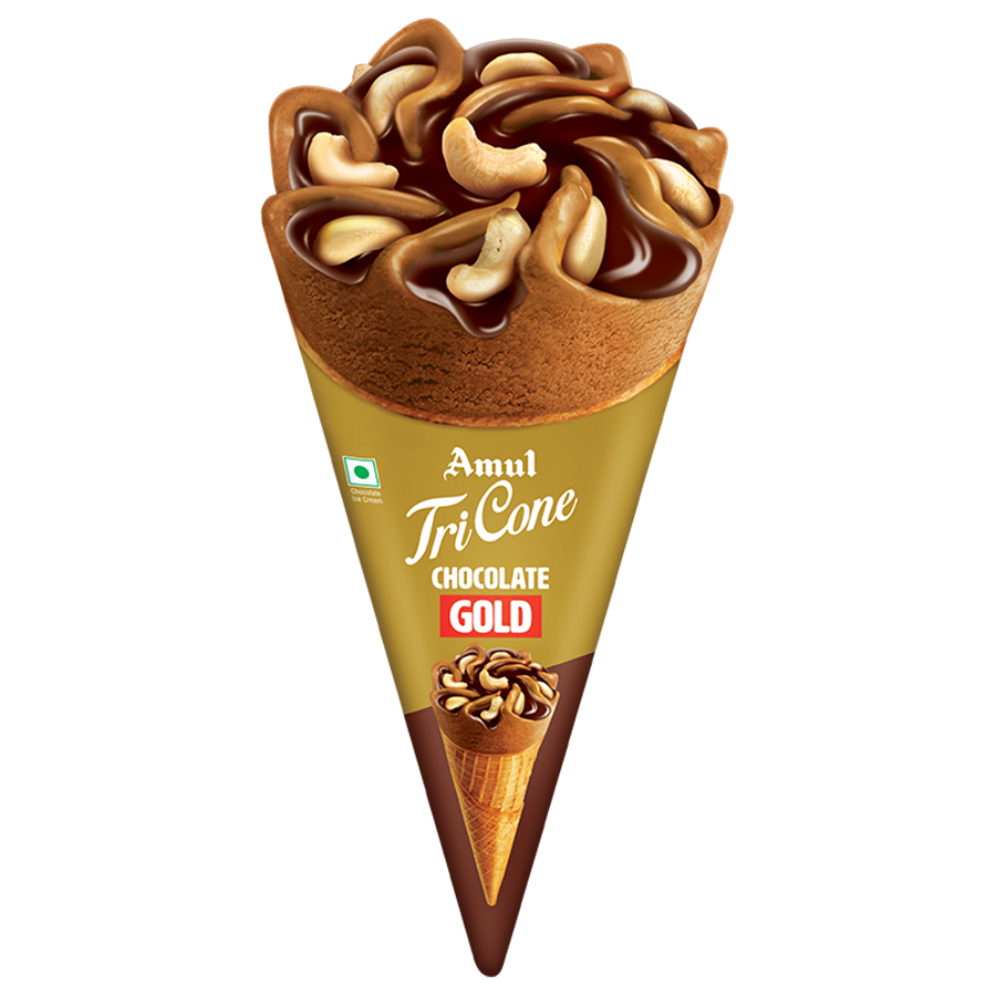 Amul Gold TriCone Chocolate Ice Cream Cone 120 ml Combo