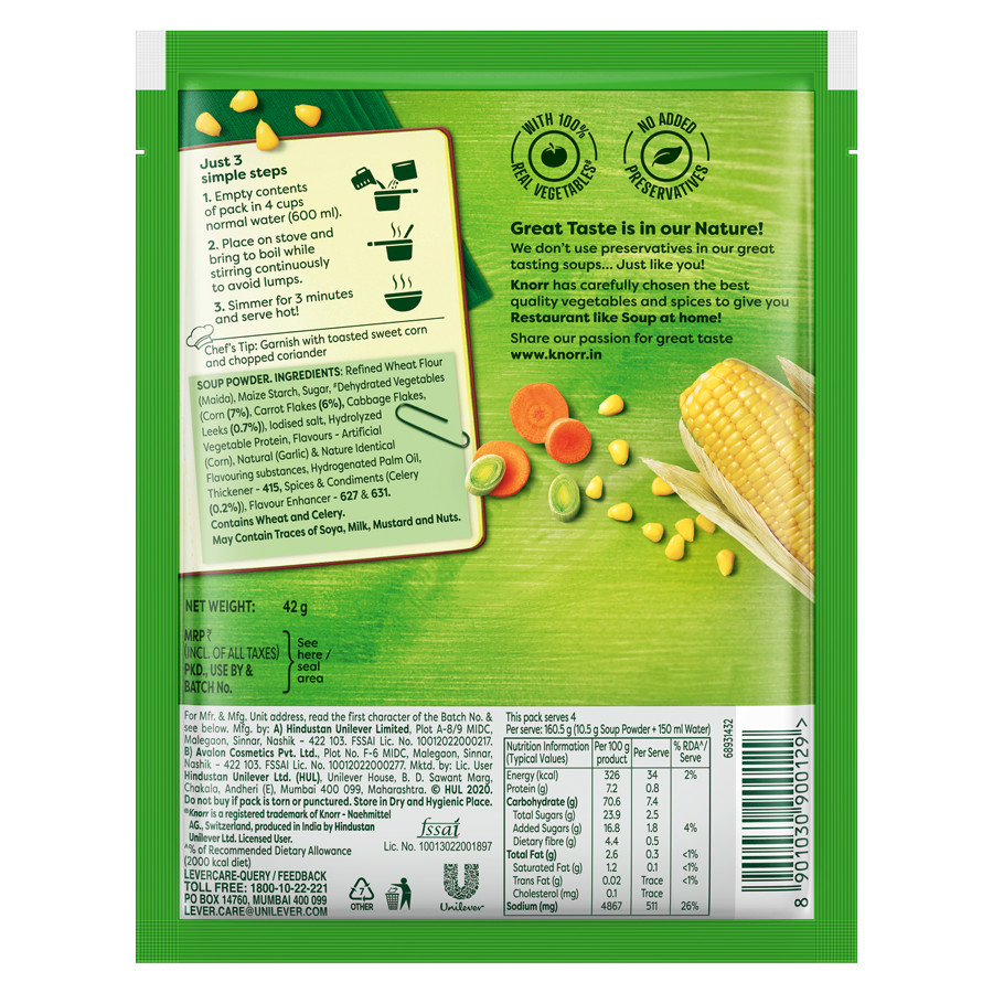 Knorr Classic Vegetable Soup - Sweet Corn