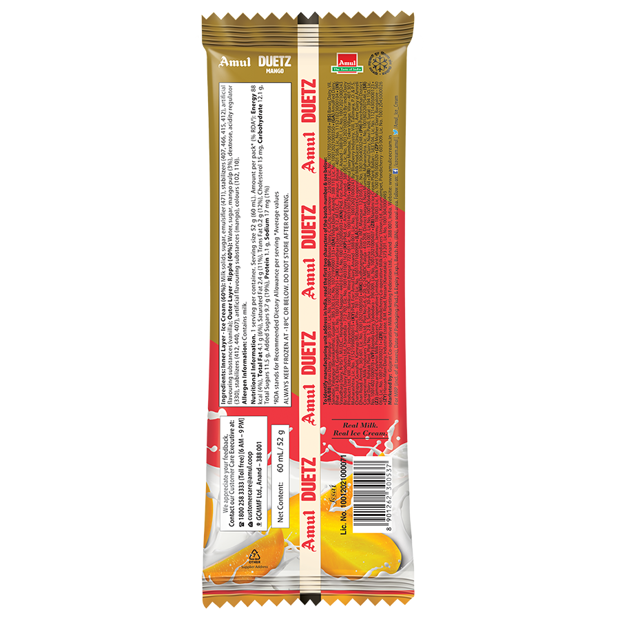 Amul Gold Mango Duetz Ice Cream Stick