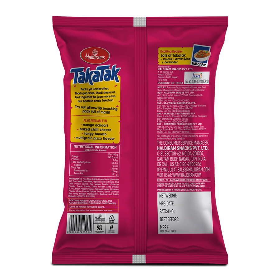 Haldiram Takatak 95 g Combo