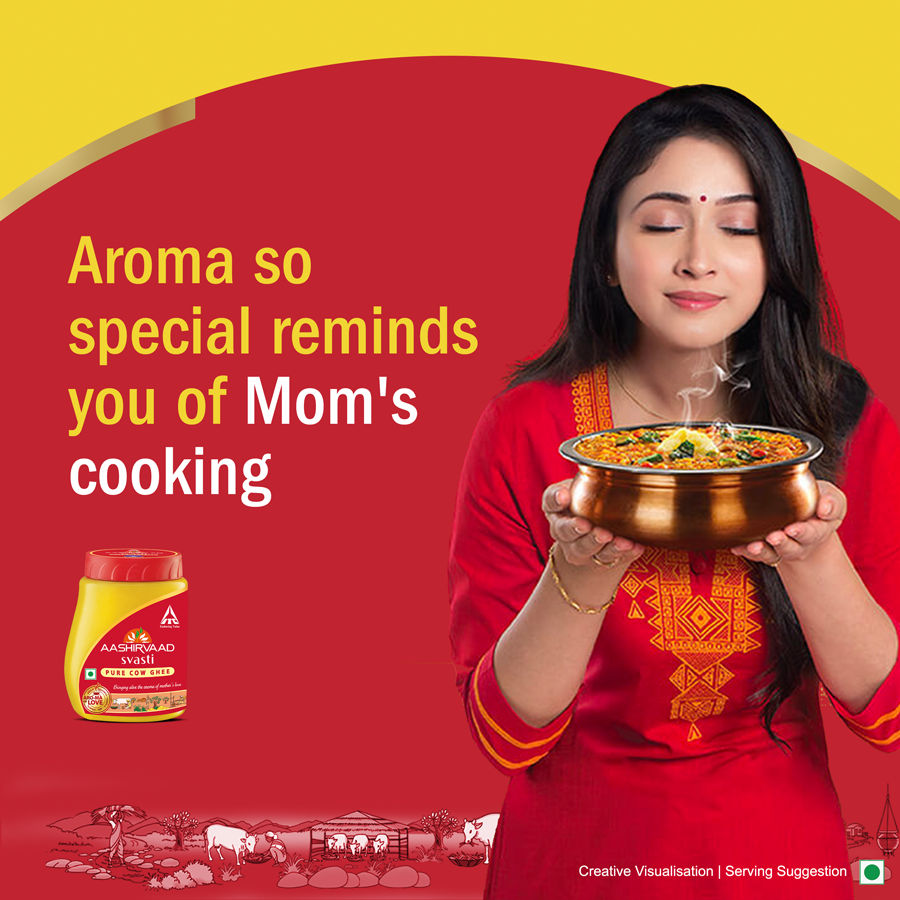 Aashirvaad Pure Cow Ghee, PET Jar, Rich Aroma