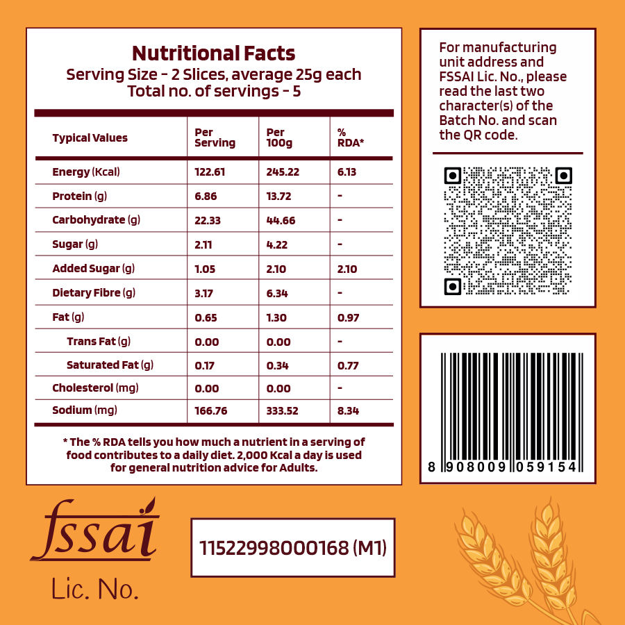 The Health Factory Zero Maida Bread - 100% Whole Wheat(1pc) & Onion(1pc) Combo