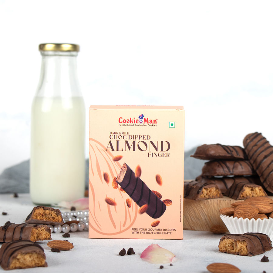 Cookie Man Chocolate Dipped Almond Cookies Finger